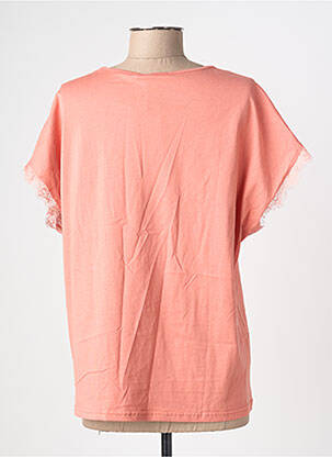 Tricou croială dreaptă mâneci scurte roz KILKY femeie