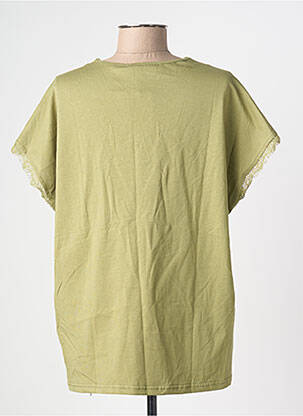 Tricou croială dreaptă mâneci scurte verde KILKY femeie