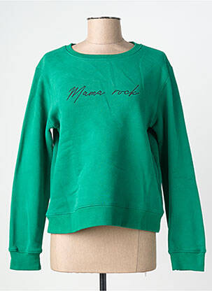 Hanorac serigrafie flockată mâneci lungi verde PM MERE & FILLE femeie
