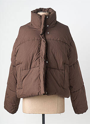 Geacă matlasată mâneci lungi fără glugă maro GRACE & MILA femme