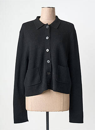 Vestă cu mâneci lungi închidere cu nasturi pe față negru GRACE & MILA femme