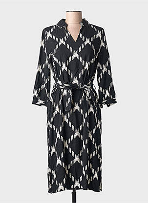 Rochie midi imprimeu fantezie mâneci lungi negru STREET ONE femeie