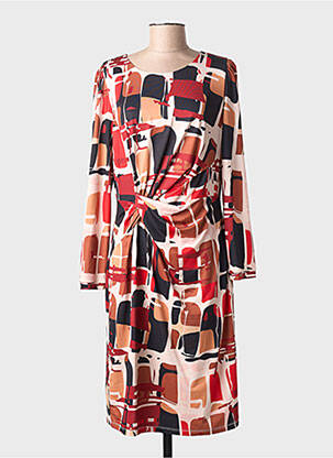 Rochie midi mâneci lungi mâneci lungi portocalie K-DESIGN femeie