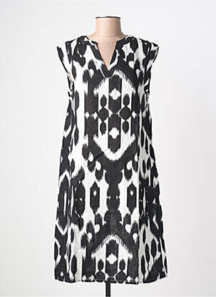 Rochie midi imprimeu fantezie mâneci scurte negru STREET ONE femme