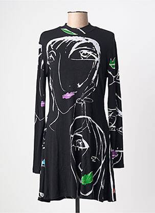 Rochie scurtă mâneci lungi mâneci lungi negru DESIGUAL femeie