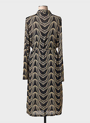 Rochie midi croială fluidă mâneci lungi negru GEISHA femeie