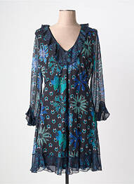 Rochie midi imprimeu floral mâneci lungi albastru DESIGUAL femeie