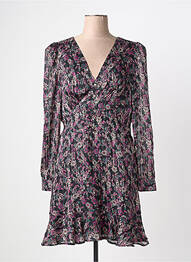 Rochie midi imprimeu floral mâneci lungi violet MORGAN femme