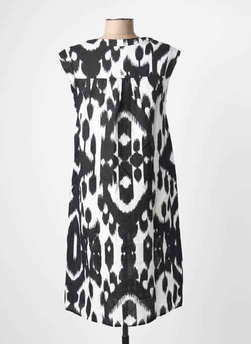 Rochie midi imprimeu fantezie mâneci scurte negru STREET ONE femme