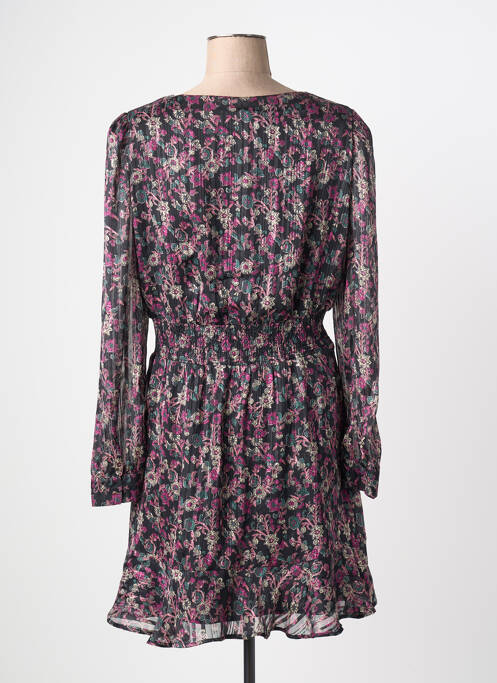 Rochie midi imprimeu floral mâneci lungi violet MORGAN femme