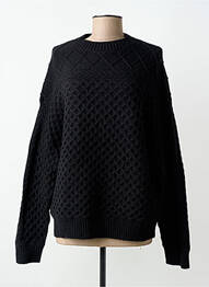 Pulover guler rotund mâneci lungi negru NÜ femme