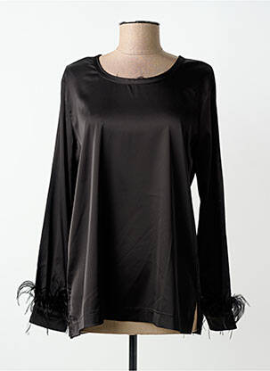 Top guler rotund mâneci lungi negru ZOE ZONE OF EMBROIDERED femeie