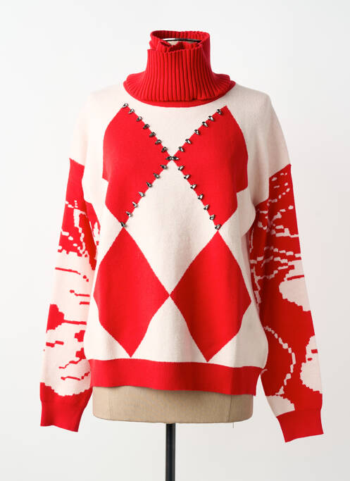 Pulover cu guler înalt roșu Z.O.E (ZONE OF EMBROIDERED) femeie