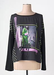 Tricou imprimeu fantezie mâneci lungi negru GAUDI femeie