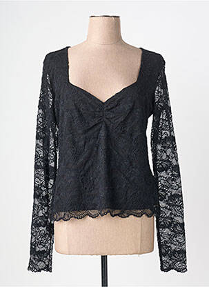 Top elasticitate mâneci lungi negru GUESS femeie
