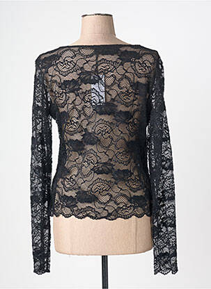 Top elasticitate mâneci lungi negru GUESS femeie