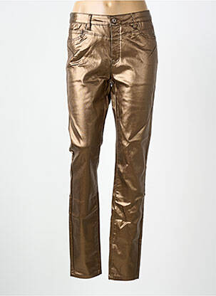 Pantalon slim elasticitate mărime normală auriu GEISHA femme