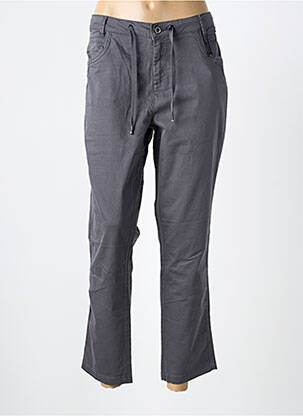 Pantalon drept țesătură poplin mărime normală gri STREET ONE femme