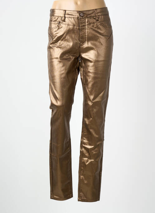 Pantalon slim elasticitate mărime normală auriu GEISHA femme