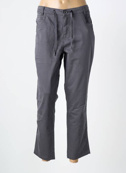 Pantalon drept țesătură poplin mărime normală gri STREET ONE femme