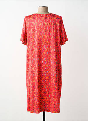 Rochie midi croială fluidă mâneci scurte portocalie EGATEX femeie