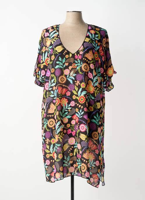 Rochie de plajă țesătură crep negru ANTIGEL femme