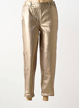 Pantalon 7/8 talie elastică mărime normală auriu PIECES femeie
