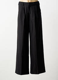 Pantalon larg țesătură poplin mărime normală negru GRACE & MILA femeie
