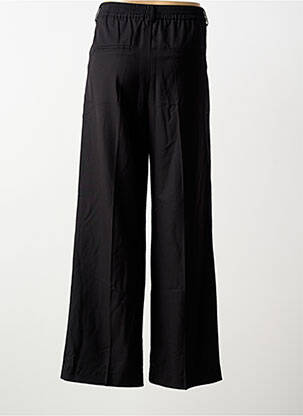 Pantalon larg țesătură poplin mărime normală negru GRACE & MILA femeie