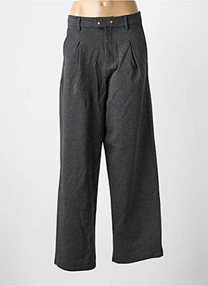 Pantalon larg talie cu cleme talie înaltă gri ELLE EST OU LA MER femeie