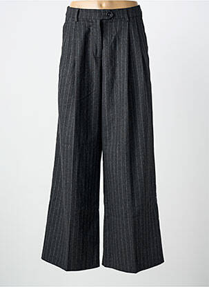 Pantalon larg talie cu cleme talie înaltă gri GRACE & MILA femeie