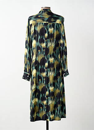 Rochie midi imprimeu fantezie mâneci lungi verde STORIATIPIC femeie