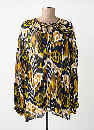 Bluză imprimeu fantezie mâneci lungi negru KYRA femme