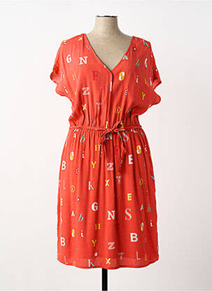 Rochie scurtă croială fluidă mâneci lungi portocaliu NICE THINGS femeie