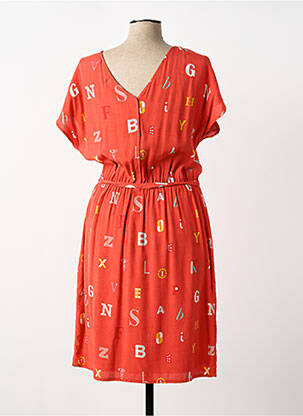 Rochie scurtă croială fluidă mâneci lungi portocaliu NICE THINGS femeie