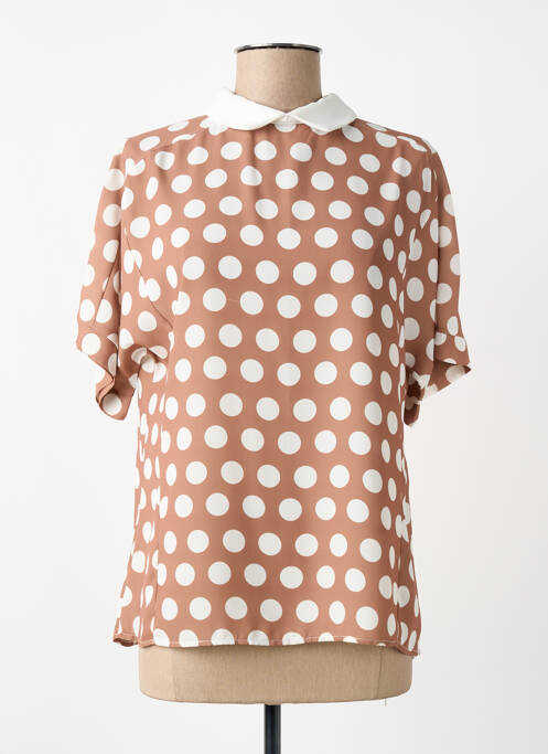 Top imprimeu fantezie mâneci scurte maro ARTIGLI femme