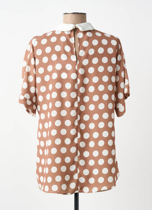 Top imprimeu fantezie mâneci scurte maro ARTIGLI femme