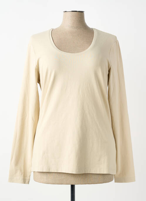 Top guler rotund mâneci lungi bej SANDWICH femme