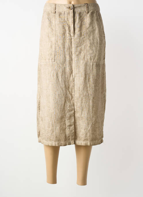 Fustă midi croială dreaptă bej SANDWICH femme
