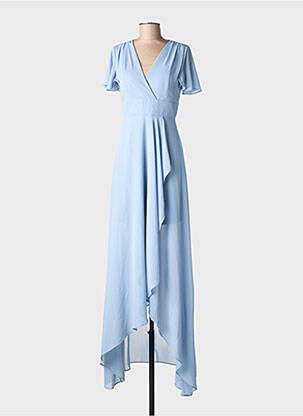 Rochie lungă mâneci scurte mâneci scurte albastru EVA & LOLA femeie
