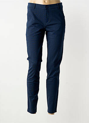 Pantalon slim țesătură poplin mărime normală albastru FRANSA femeie