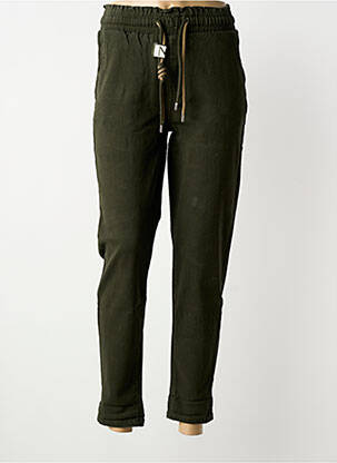 Pantalon 7/8 elasticitate mărime normală verde NINA CARTER femme