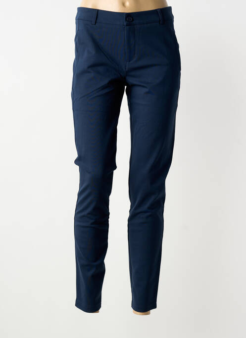 Pantalon slim țesătură poplin mărime normală albastru FRANSA femme