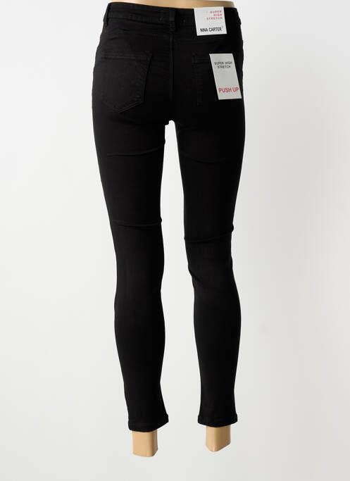 Pantalon 7/8 elasticitate mărime normală negru NINA CARTER femme