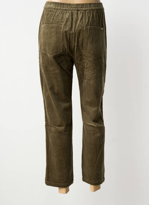 Pantalon drept talie elastică mărime normală verde DEELUXE femme