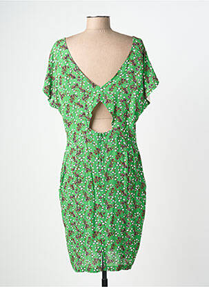 Rochie midi imprimeu floral mâneci scurte verde COTELAC femeie