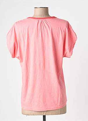 Tricou croială dreaptă mâneci scurte roz INDI & COLD femeie