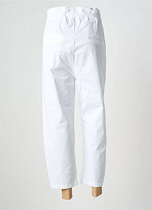 Pantalon 7/8 țesătură poplin mărime normală alb PAN femeie
