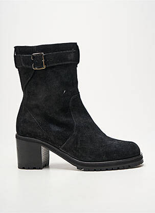 Botine/ghete nubuc toc de 4 la 6 cm negru NIMAL femeie