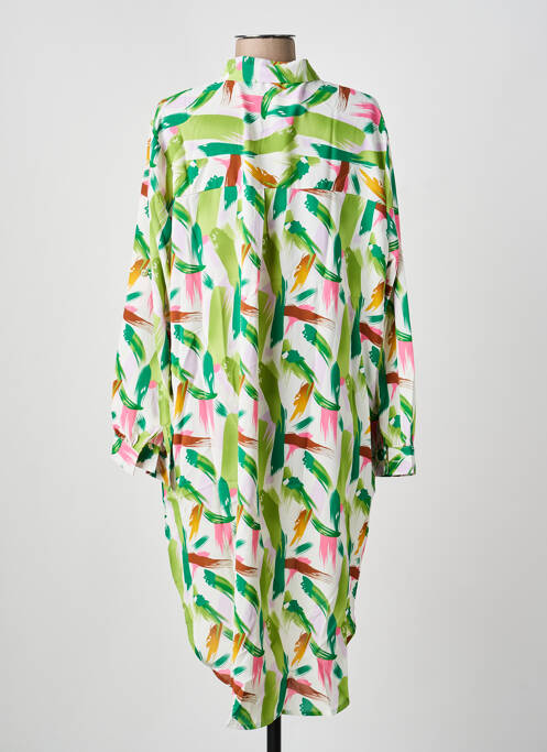 Rochie midi croială fluidă mâneci lungi verde CHRISTY femme